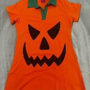 QUEEN OF SPARKLES Orange and Green Halloween Dress